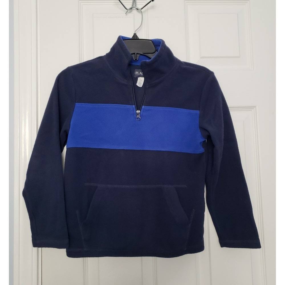 Place Boys Fleece Jacket Size‎ 7/8. Blue and black 3/4 zipper